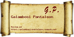 Galambosi Pantaleon névjegykártya